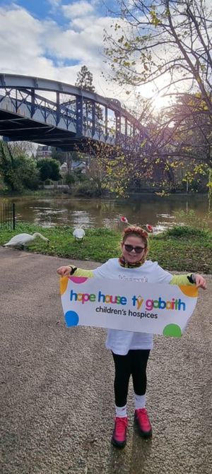 Part of Verity Meek's fundraising challenge took place in The Quarry in Shrewsbury.