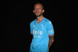 Walsall midfielder Charlie Lakin in the new strip.