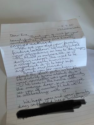 A neighbour's reply