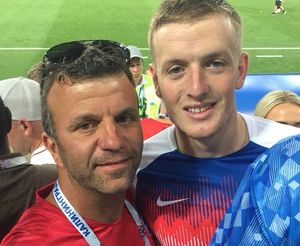 Carl Jex with Jordan Pickford