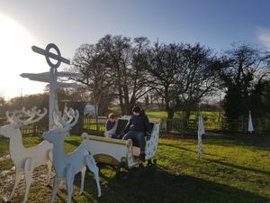 Erin San-Antonio Powell, from Whitchurch, with his little brother at Alderford