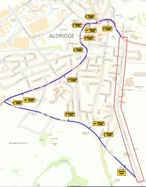 A map showcases the diversion due to the roadworks scheme in Aldridge