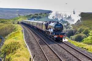 Full steam ahead ... the Northern Belle thundering over the picturesque Settle-Carlisle line