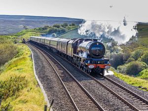 Full steam ahead ... the Northern Belle thundering over the picturesque Settle-Carlisle line