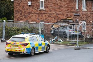 A BMW car smashed into a house in Ketley, Telford