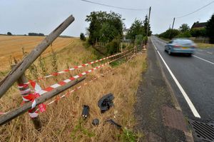 The damage from the crash is still evident