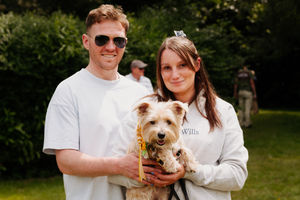 Martin Williams-Lalley and Tiggy the Norfolk Terrier at the Loggerheads Doggy Day Out