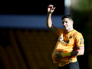 Supporting image for story: One more for the wolf pack! Striker Raul Jimenez in brilliant pregnancy portrait