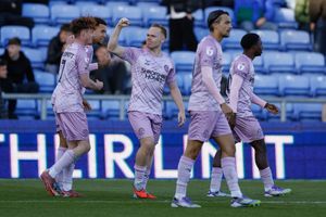 Anthony Scully of Shrewsbury Town celebrates with his team mates after scoring a goal to make it 0-1
