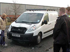 Supporting image for story: Van hit as lorry loses tyre