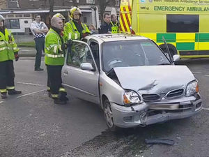 Supporting image for story: PICTURED: Four-car crash closes Black Country road