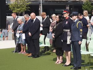 Assembled dignitaries including the Lord Lieutenant. Picture: LDRS