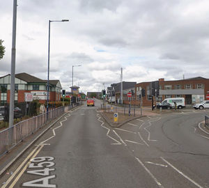 Dudley Road, Wolverhampton, near to where the crash took place