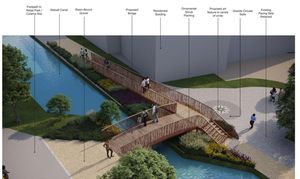 Artist impression of a proposed new footbridge over Walsall canal. PIC: Walsall Council