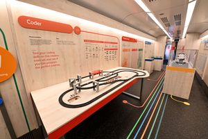 Inside the exhibition train