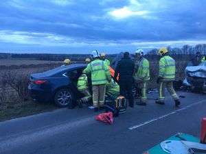 Supporting image for story: Woman seriously injured in two-car crash in Stafford