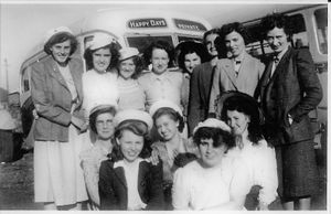 Merrythought staff on a day out in the 1940s