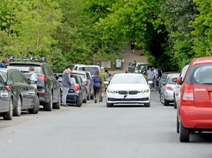 Cars on the approach to the Wrekin on Sunday
