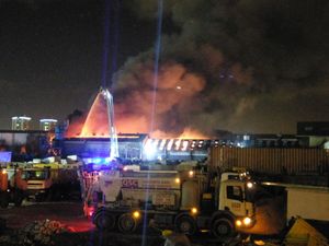 Eleven crews tackled the blaze at the derelict factory last November