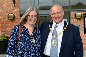 New Market Drayton Mayor, Councillor Tim Manton and wife Clare.