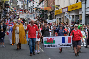 Knighton Twinning Association members in the parade. Image by Andy Compton