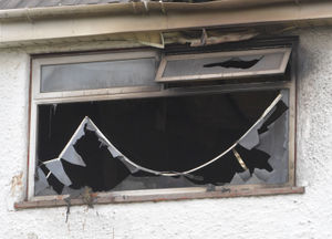 The scene of the fatal house fire on Spring Road, Ettingshall