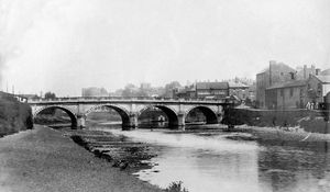 The Welsh Bridge, Shrewsbury. Shrewsbury, in late Victorian times