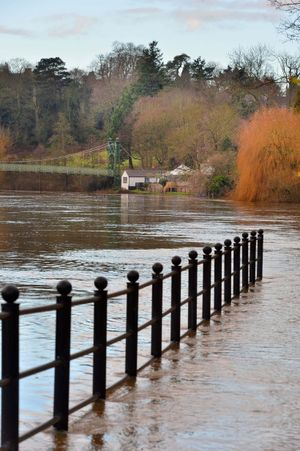 A view of the River Severn from the Welsh Bridge in Shrewsbury on Monday