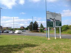Police closed the entrance to the A41 at Albion roundabout