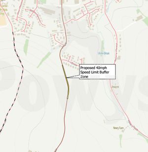  A graphic showing the stretch of road on the outskirts of Builth Wells will be the subject of a consultation to bring in a 40 mph limit there. From PCC