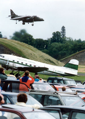 A Harrier GR7 jump jet from RAF Wittering at Cosford air show on June 20, 1993