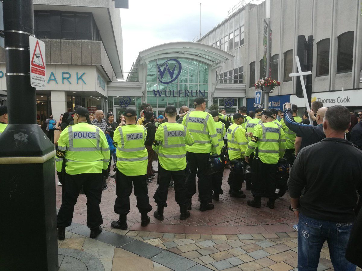 One arrest as protesters clash during Britain First Wolverhampton demo ...