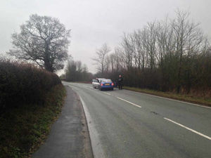 Supporting image for story: Oswestry road blocked after two car crash