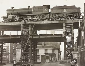 The demolition of the old Shifnal bridge and erection of a new one, was helping train spotters as it gave a good view of all the trains in November 1953.