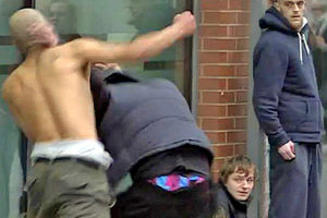 Fighting in the street – a violent scene from BBC documentary 'Wolverhampton: Getting Off Mamba'