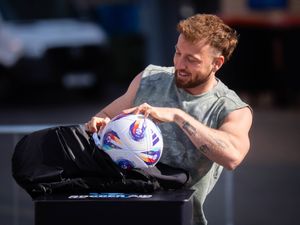 Supporting image for story: Sam Thompson begins 260-mile run and cycle to deliver Soccer Aid match ball