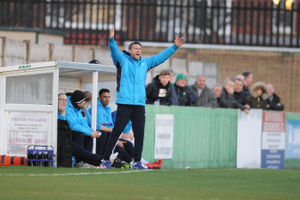 Telford manager Rob Edwards during the National League North fixture between Blyth Spartans and AFC Telford United 