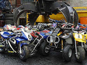 Supporting image for story: Mini-motos crushed in police push