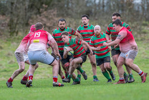Aidan Barker prepares for a big hit.