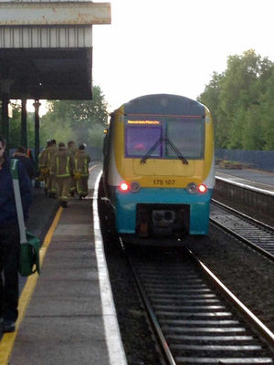 Fire crews deal with the train incident in Whitchurch. Photo: Dr Simon Cook @glacio_cook2