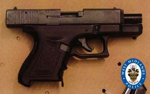 A Glock-style blank-firing pistol had been illegally modified to fire live rounds 