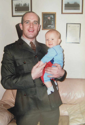 Damian Davies with his son Matthew.