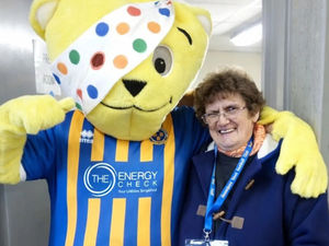 Ruth Saunders with Pudsey the bear
