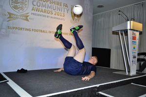 Football impressionist Darren Farley. Image: Jo Pearce