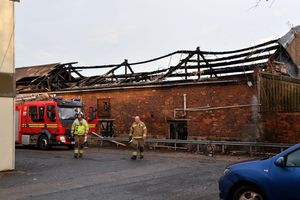Scenes from the fire at Manor Industrial Estate, Pleck Road, Walsall. Photo: Tim Thursfield