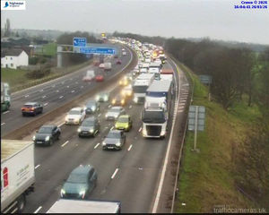 Traffic remains heavy on the M6 following a crash near Cannock