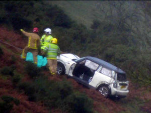 Supporting image for story: Driver freed after car rolls 100ft down Shropshire's Carding Mill Valley - with pictures