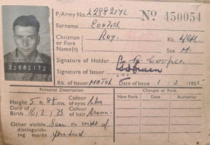 His identity card after joining up.