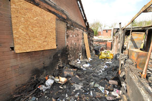 DUDLEY PIC MNA PIC DAVID HAMILTON PIC EXPRESS AND STAR 21/4/22 Damage to properties, following a fire at Sandhurst Road, Kingswinford..