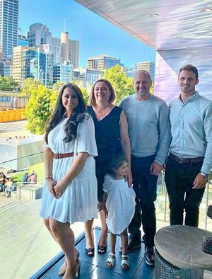With wife Cindy, children Jemma and Alex, and granddaughter Aariyah